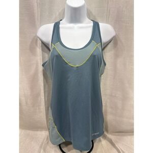 Patagonia Womens Small Blue Gray Racerback Active Tank Top Mesh Contrast Stitch